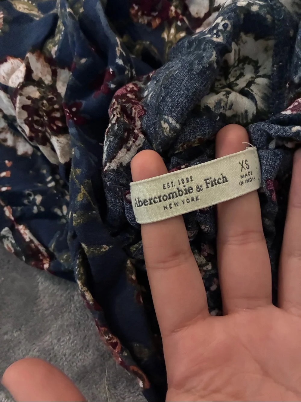 Abercrombie & Fitch Floral Dark Blue Sleeveless Maxi Dress size XS